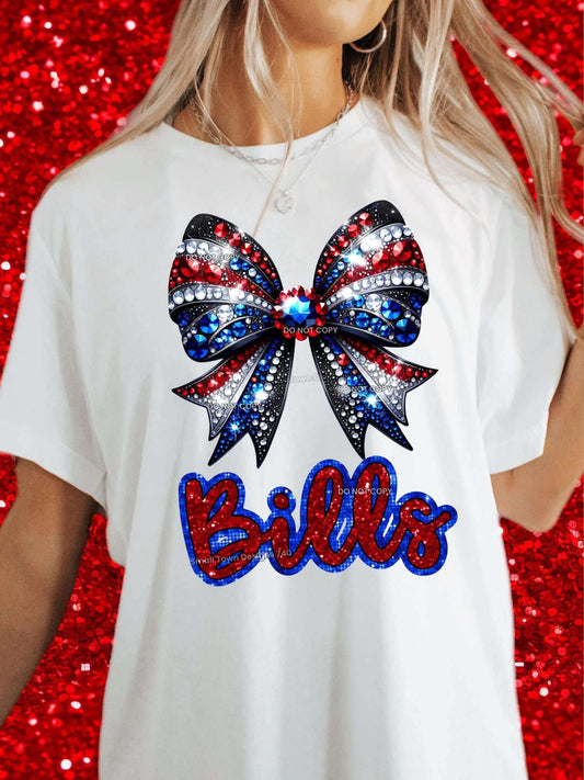 DTF Print - Faux Glitter Bow Bills