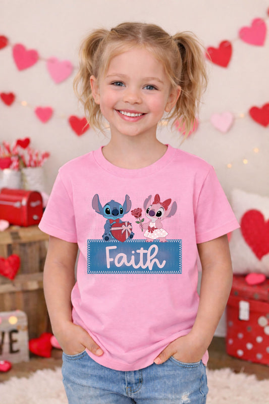 WS Completed Kids Top Valentine Blue Monster Name