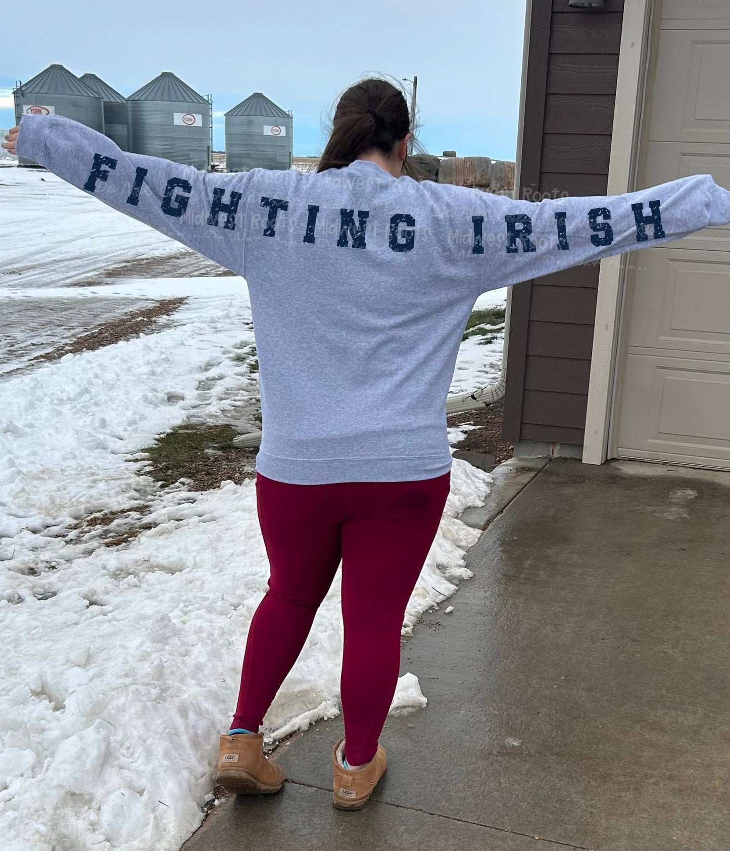 F!ghting Iri$h Oversized Arm Print Top