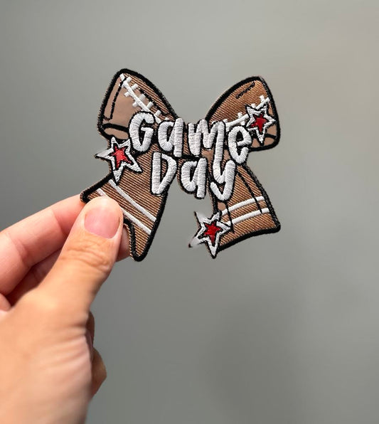 Football Game Day Bow Hat Patch