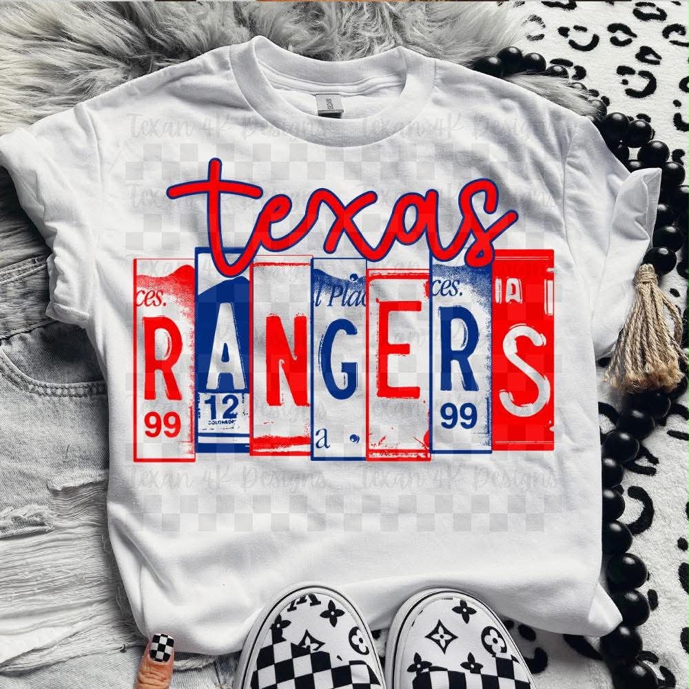 TX R@ngers License Plate Top