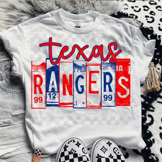 TX R@ngers License Plate Top