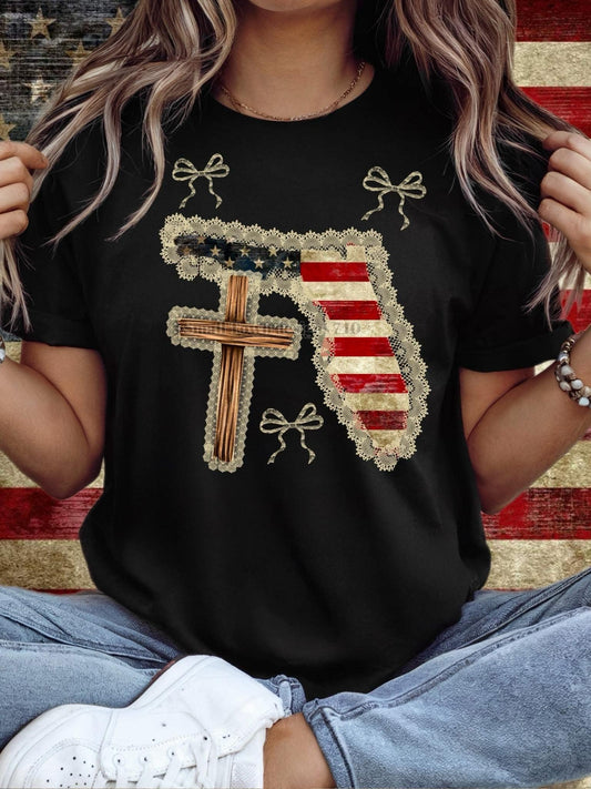 DTF Print - RWB States with Bow