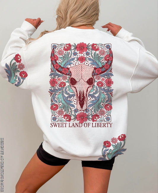 Bull Skull Sweet Land Of Liberty Sub Print