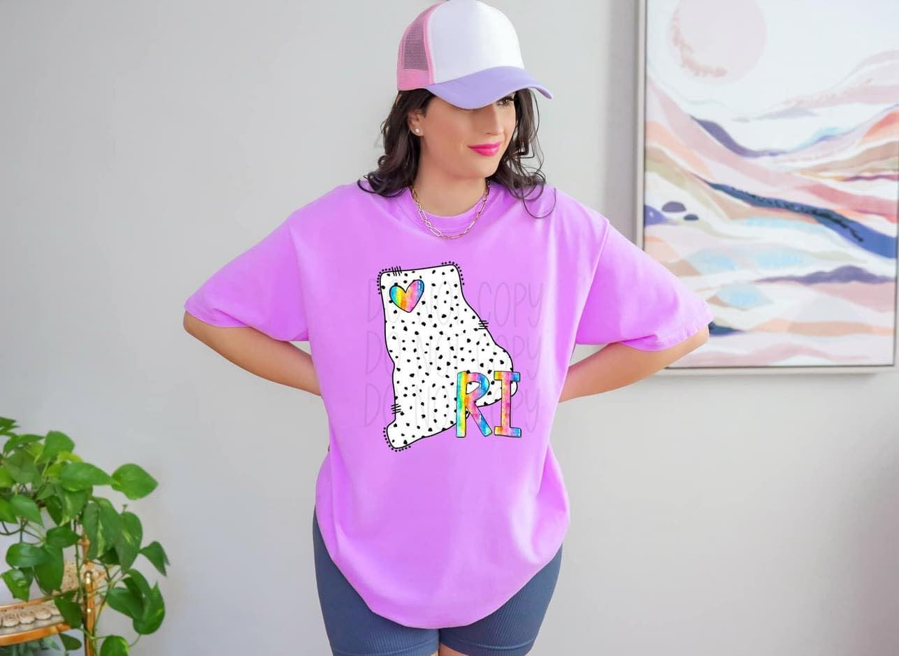 Dot & Rainbow State Tees Top