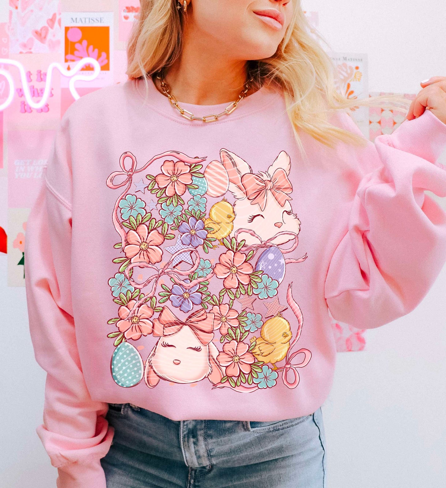 Floral Bunny with Bows Top
