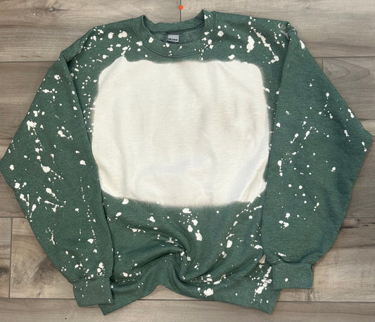 Blank Bleached Sweatshirt in Heather Green