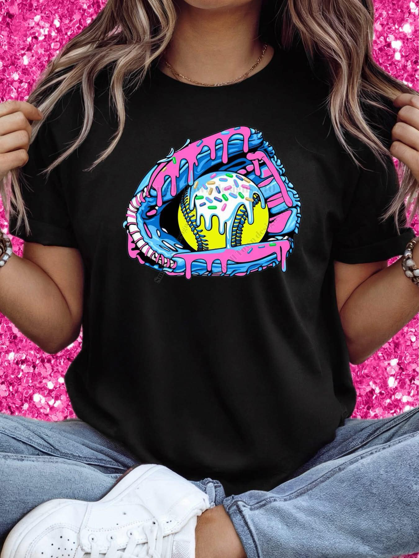 DTF Print - Softball Drip Glove