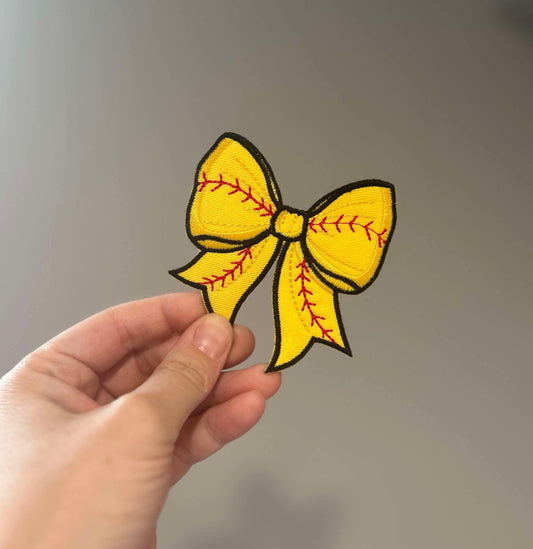 Softball Bow Hat Patch