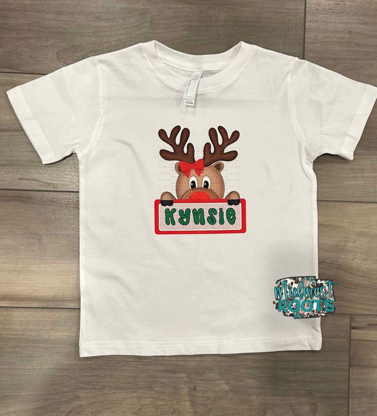 Kids Custom Reindeer Name Top