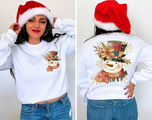 WS Completed Top Quilted Snowman Let It Snow