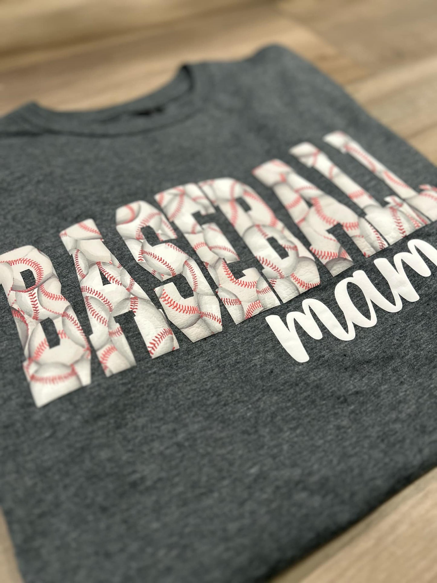 Baseball Mama Puff Printed Top