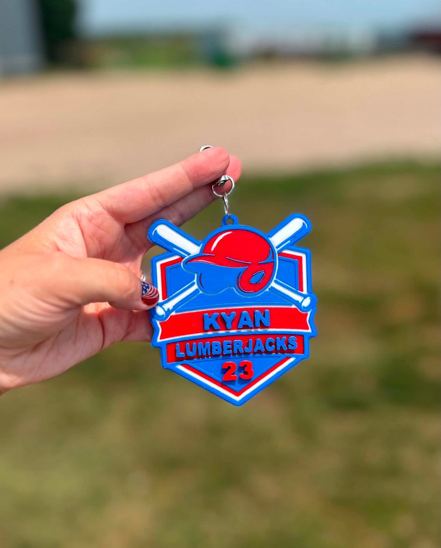3D Printed Ball Team Name Bag Tag