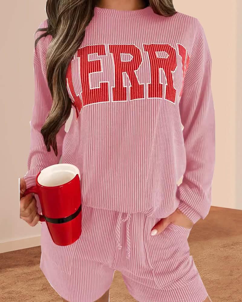 Pre Order Merry Sweatshirt and Short Set