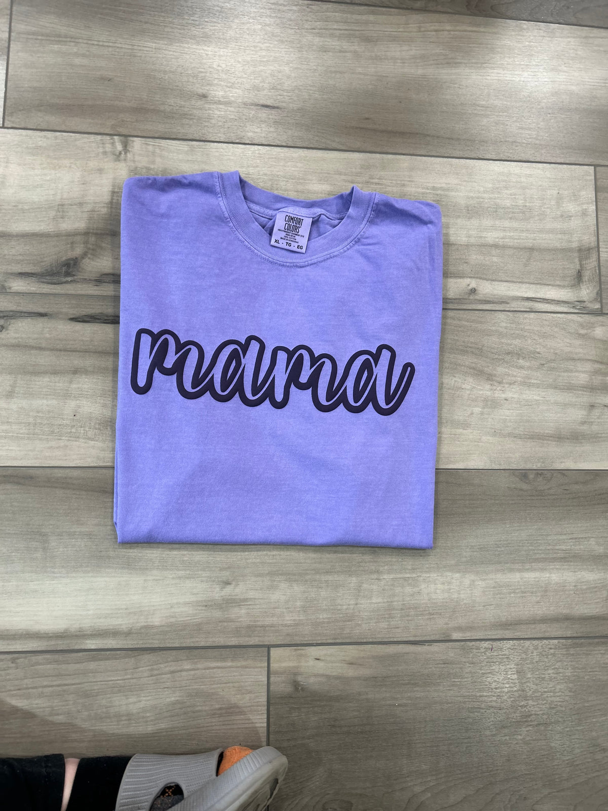 RTS Mama Outline Puff Print Top in Purple