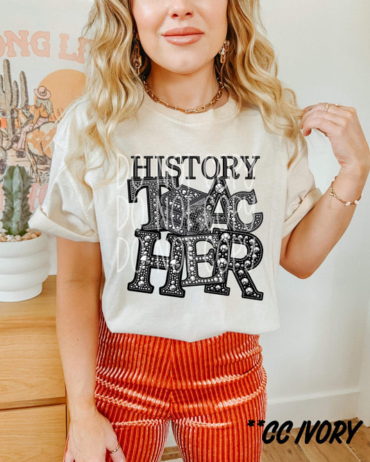 WS Completed Top History Teacher Faux Bling