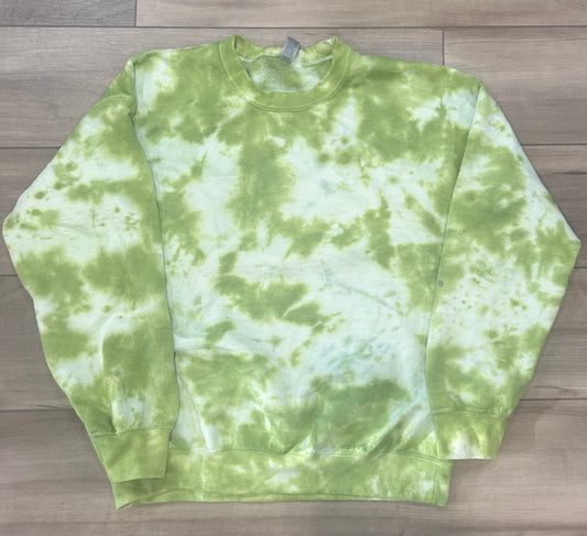 Blank Tie Dye Sweatshirt in Mean Green Machine