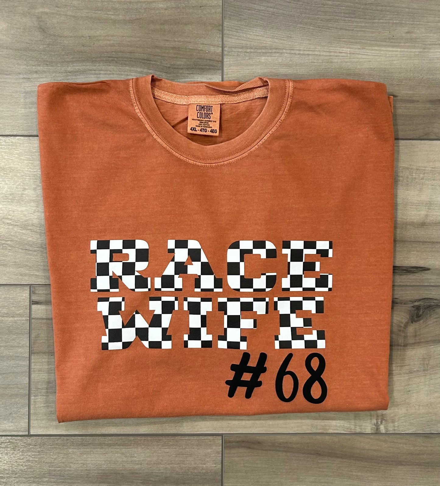 Race Wife Checkered Puff Print