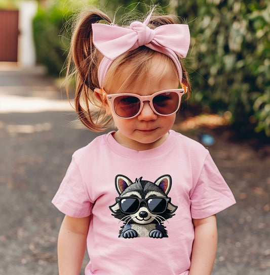 DTF Print - faux embroidery raccoon