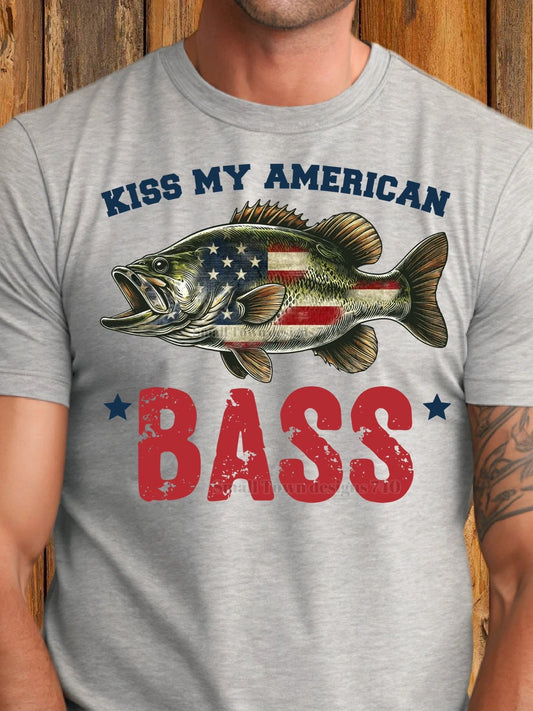 DTF Print -  Kiss My American Bass