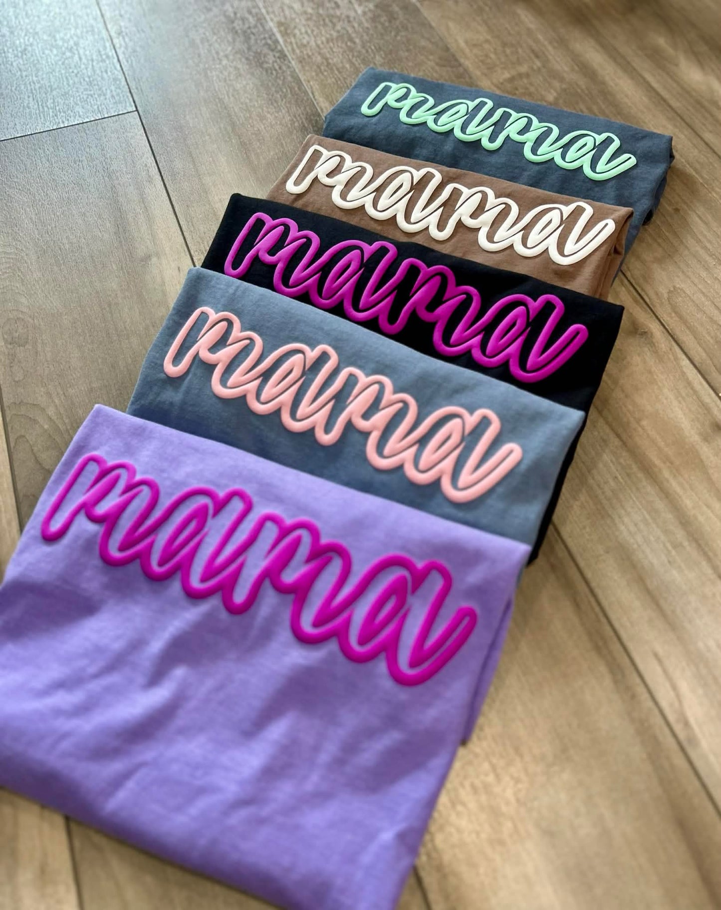 Mama Outline Puff Print Top