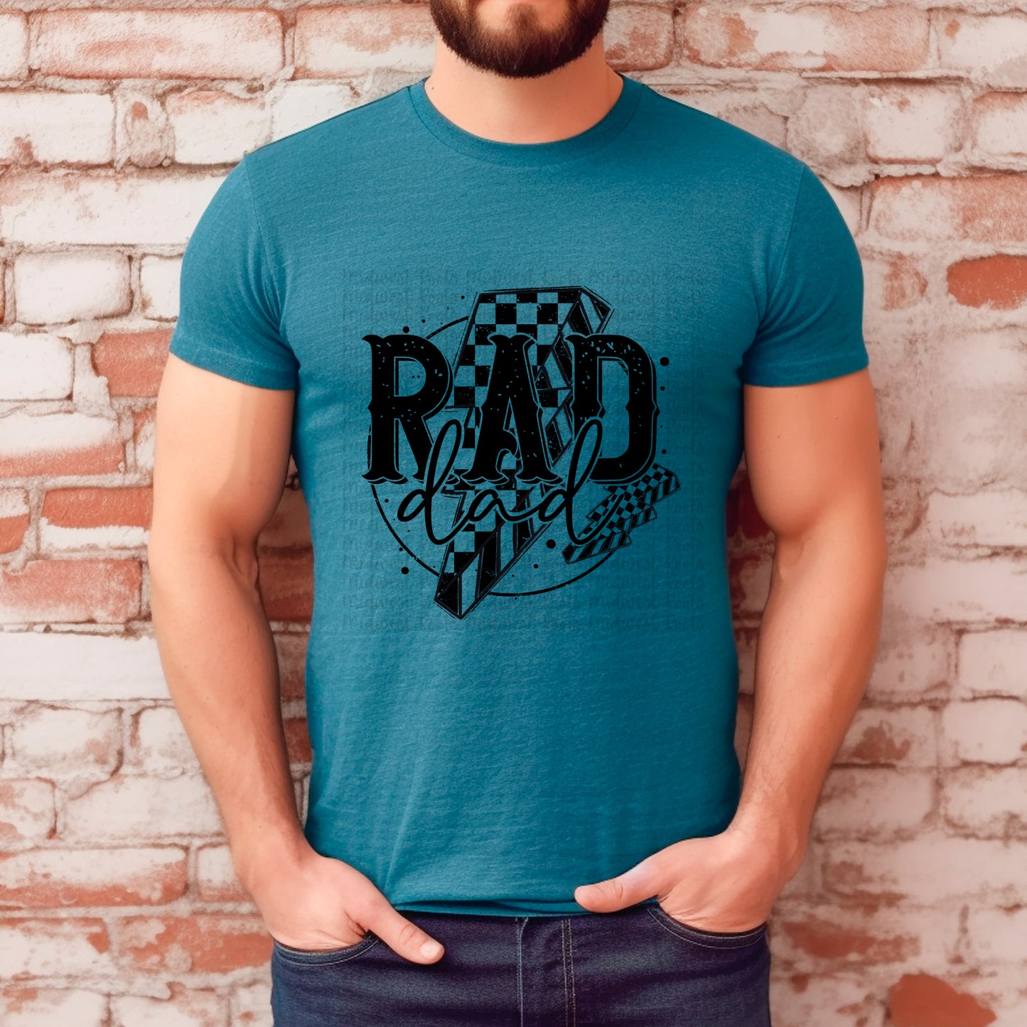 Rad Dad Checkered Lightening Bolt Top
