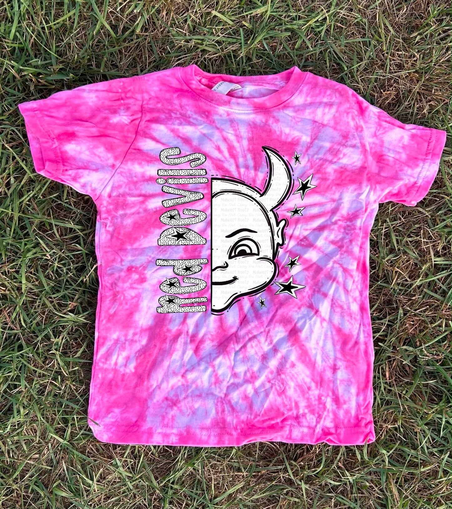 Pink Out Dyed BW Dotties Team Top
