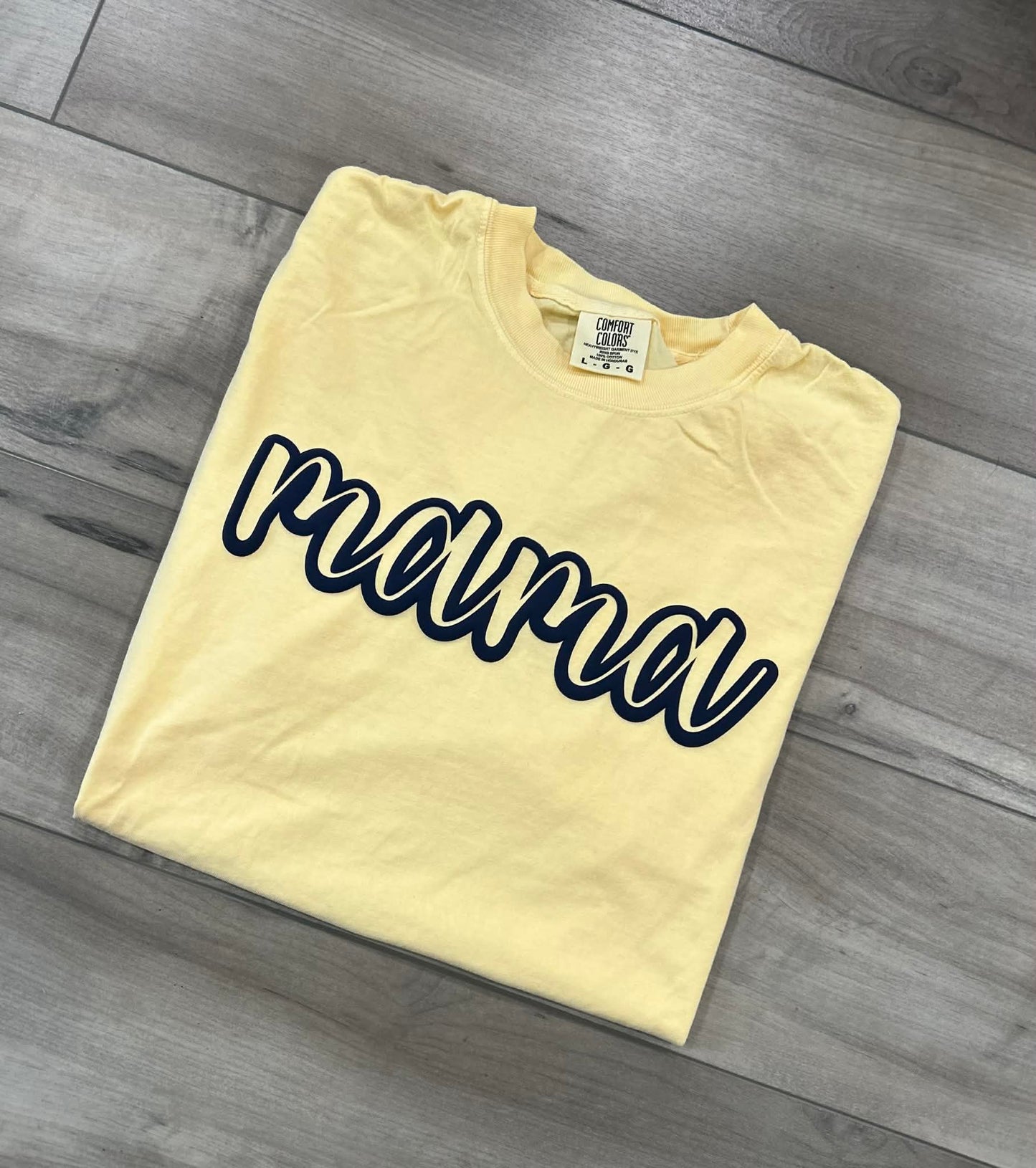 Mama Outline Puff Print Top