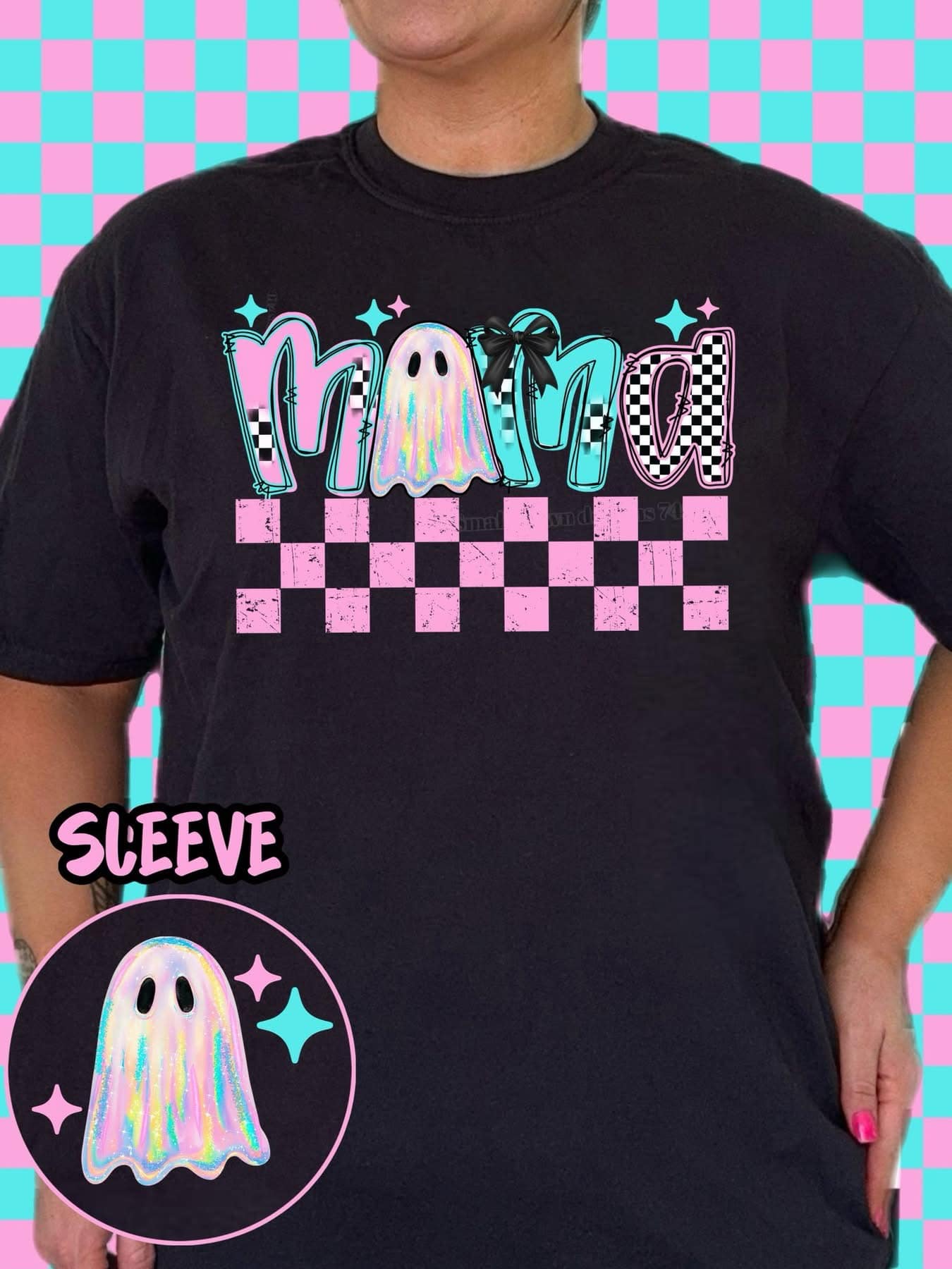 Faux Holo Mama Ghost Top