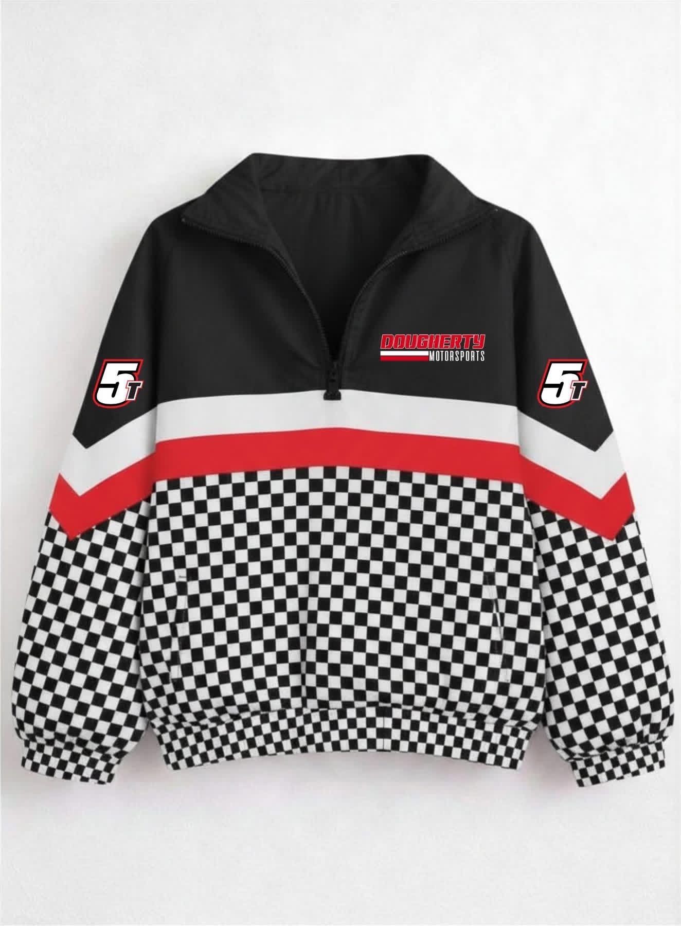 Pre Order Kids Quarter Zip Team Jacket Checkered Bottom