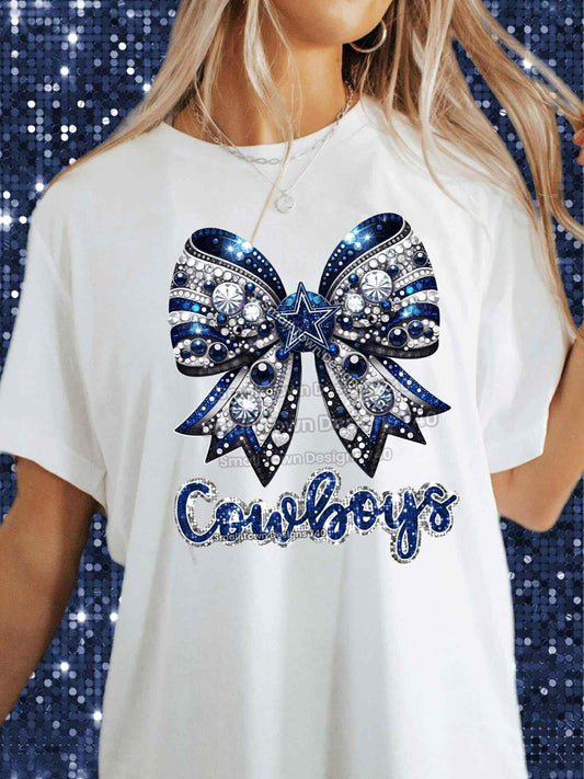 WS Completed Top Faux Glitter Rhinestone Cowboys