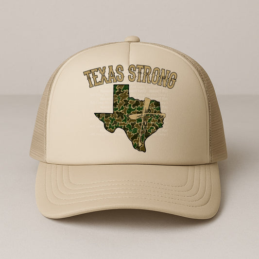 Texas Strong Camo Foam Trucker Hat