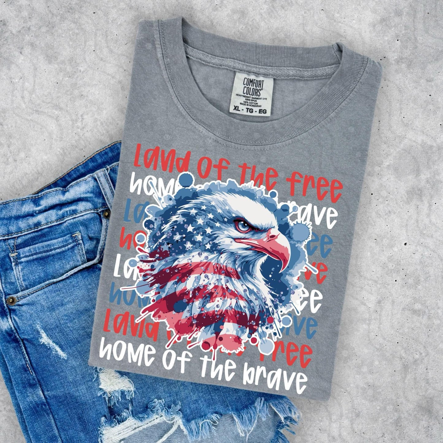 DTF Print - Land of the Free Home of the Brave