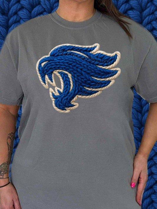 WS Completed Top Faux Yarn Blue Wildcat