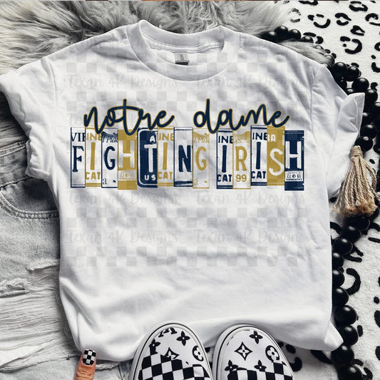 ND Fight!ng !r!sh License Plate Top