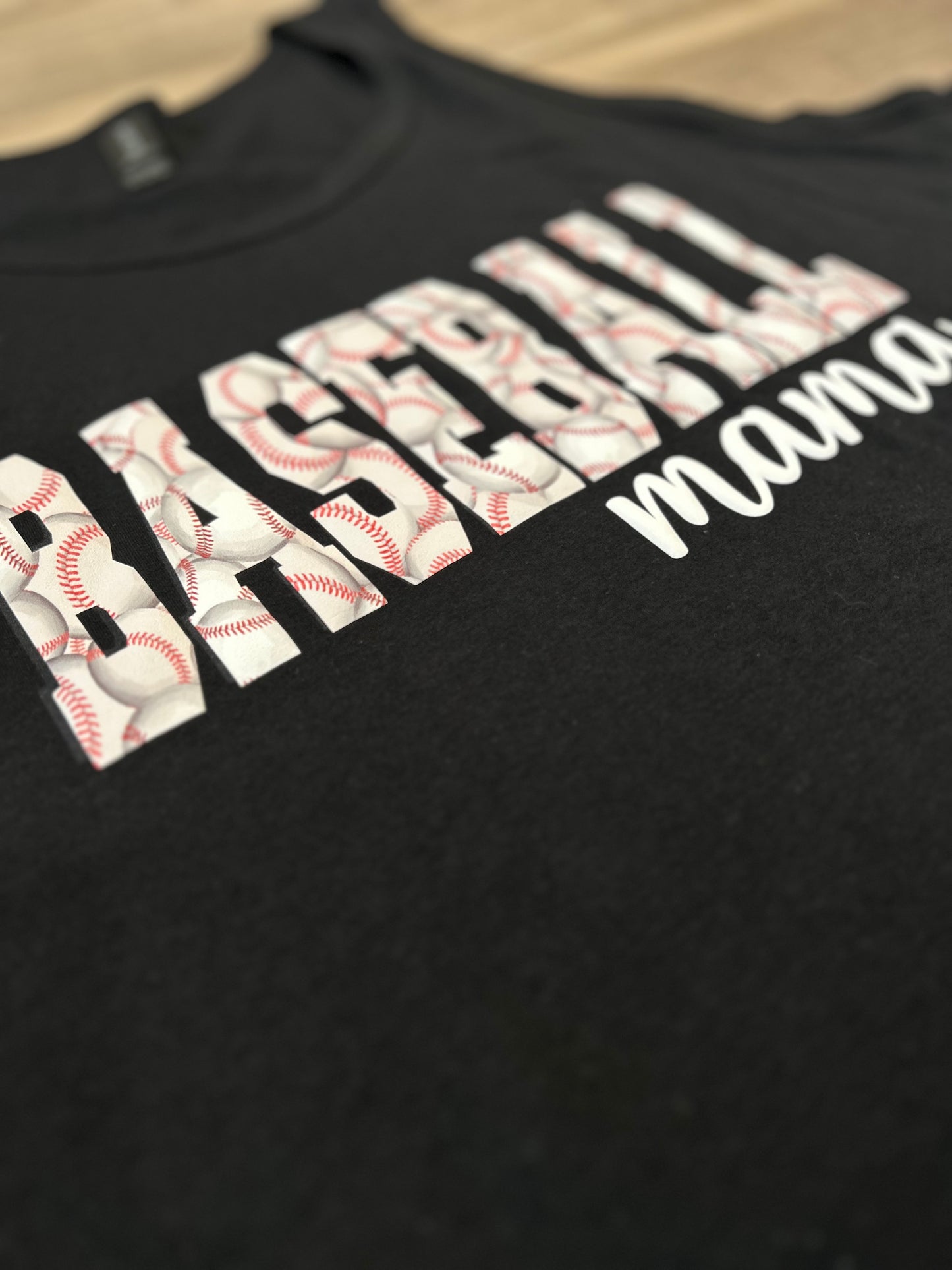 Baseball Mama Puff Printed Top