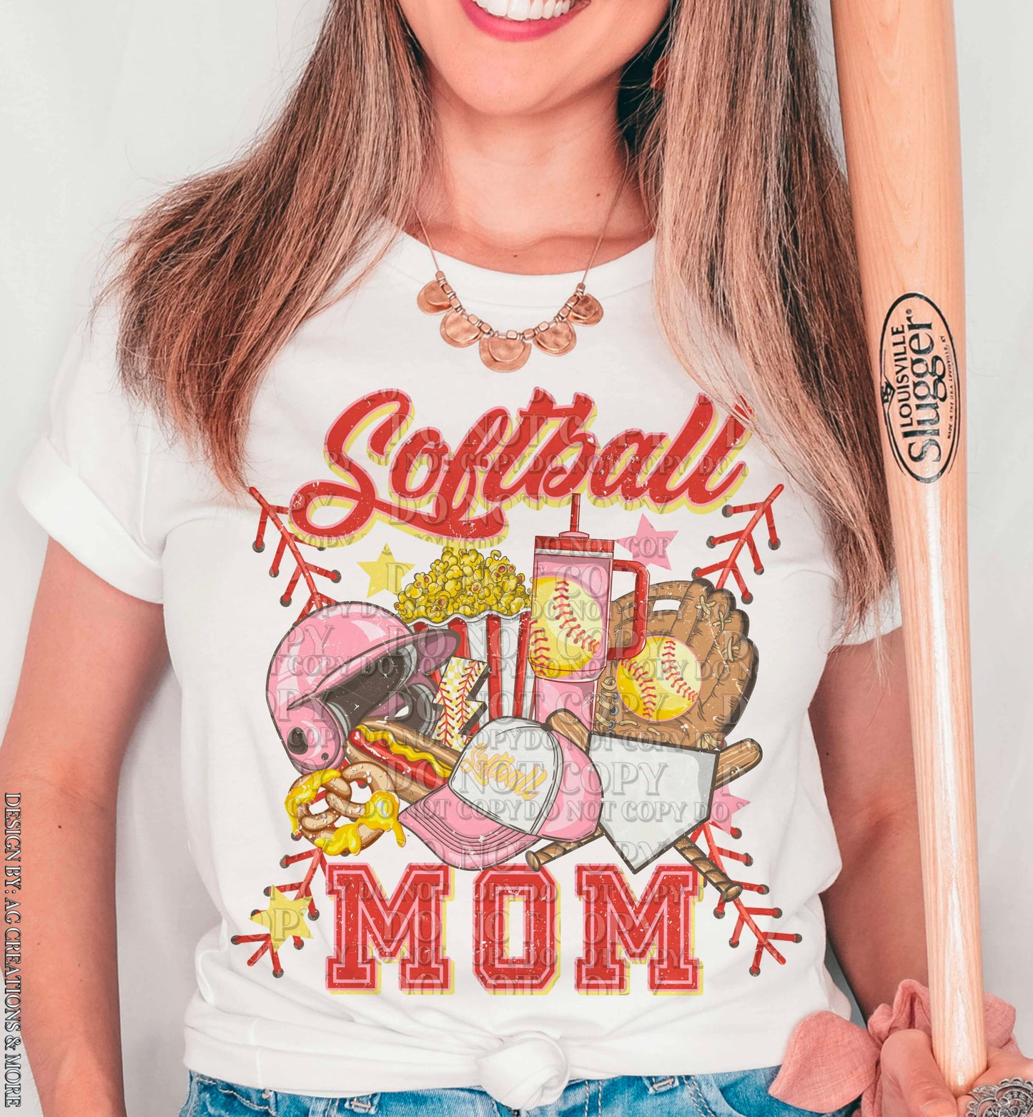 DTF Print - Boujee Pink Softball Mom