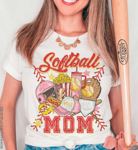 DTF Print - Boujee Pink Softball Mom
