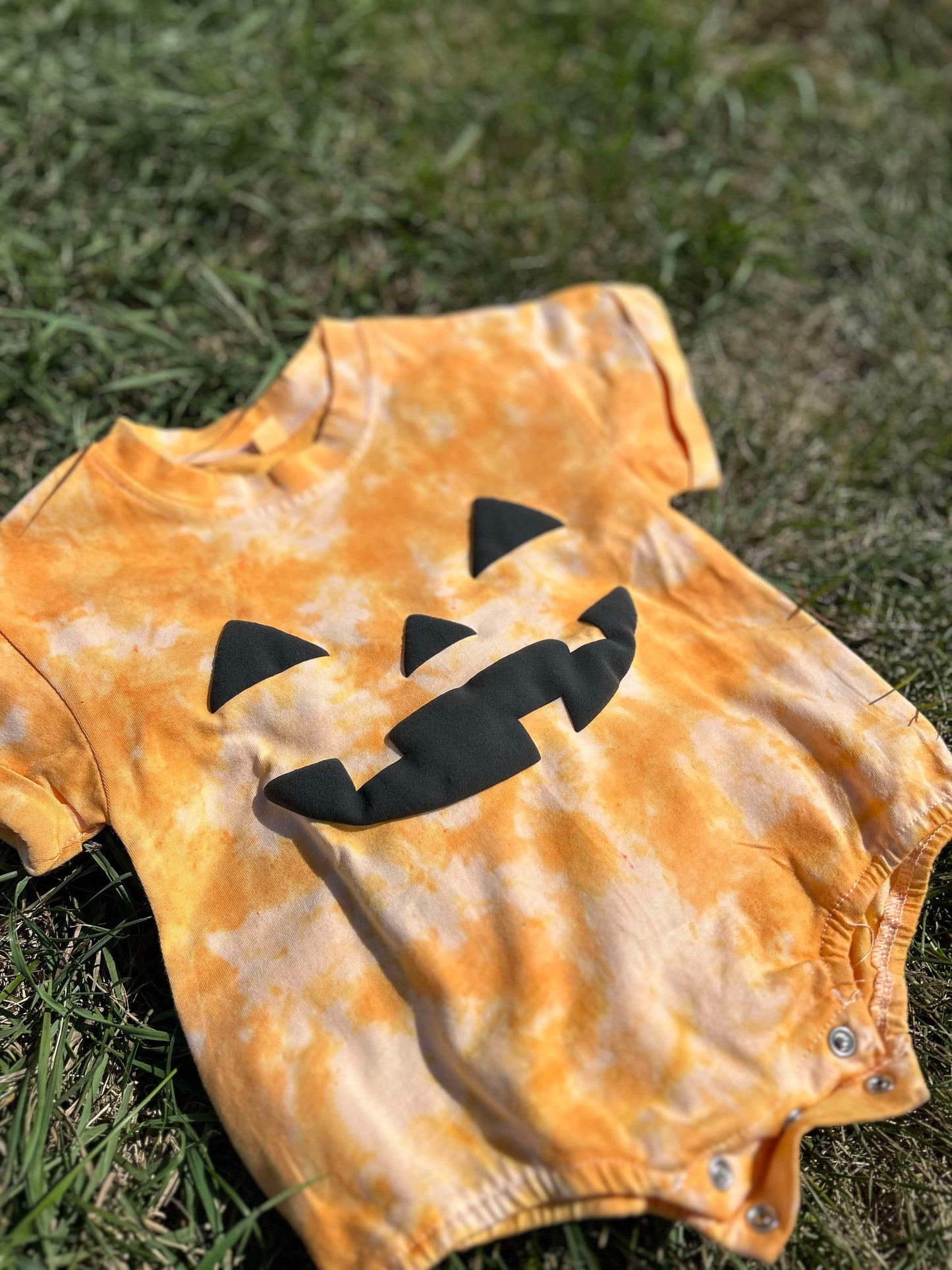 Kids Pumpkin Puff Print Tie Dye Top