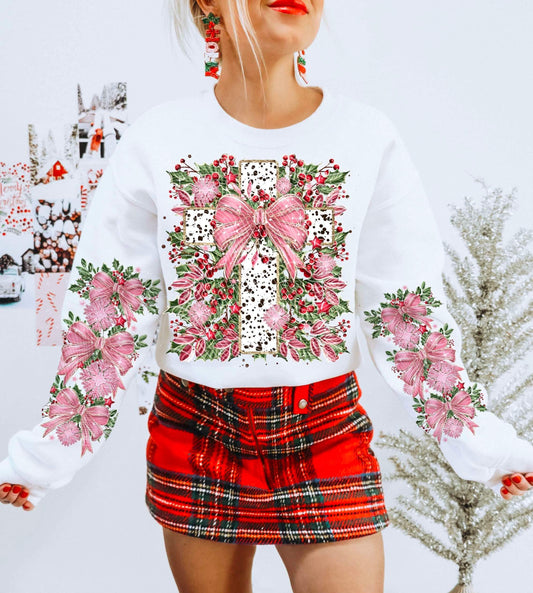 WS Completed Top Cross & Christmas Bow