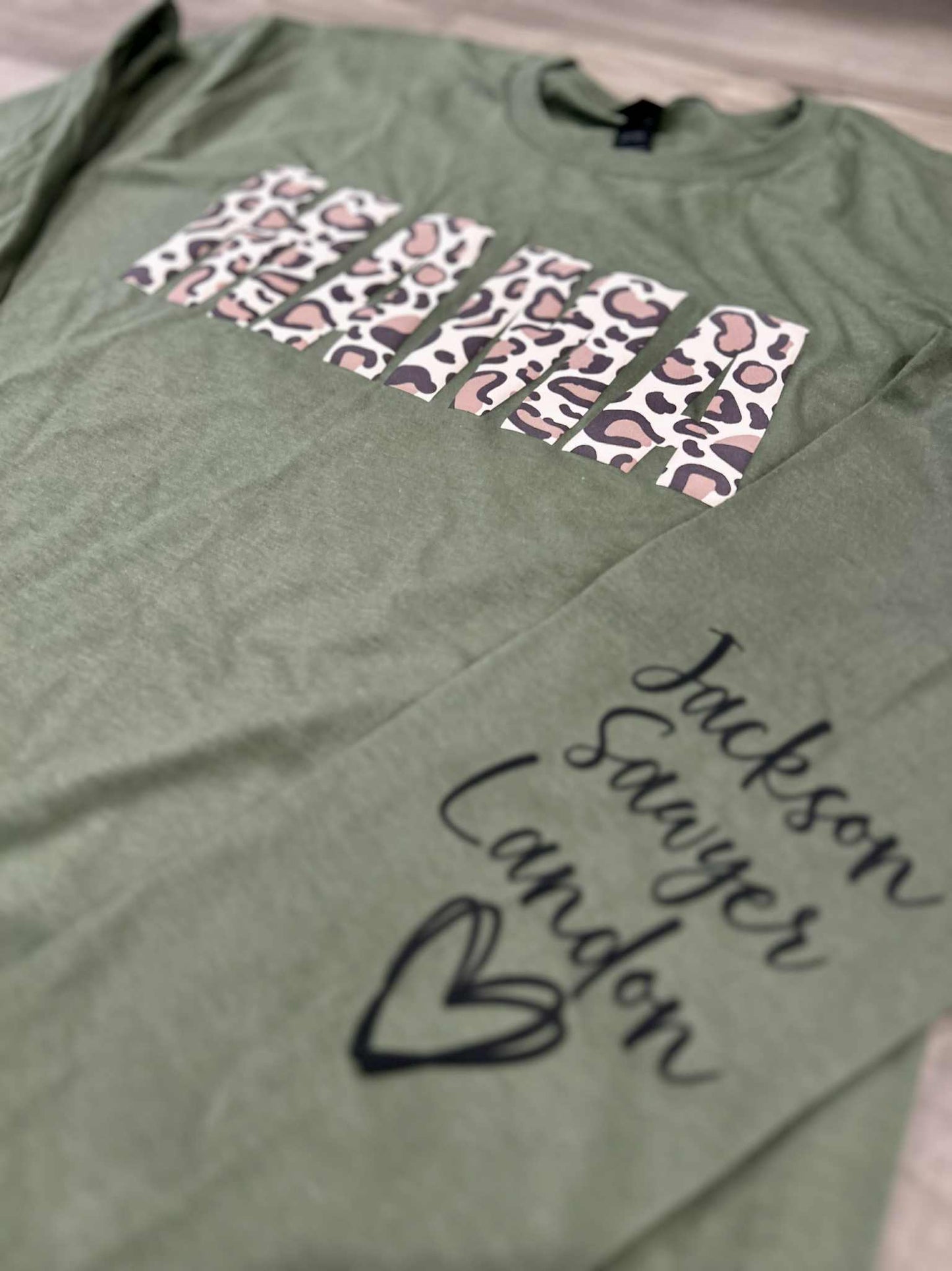 Leopard Puff Printed Top With or Without Names