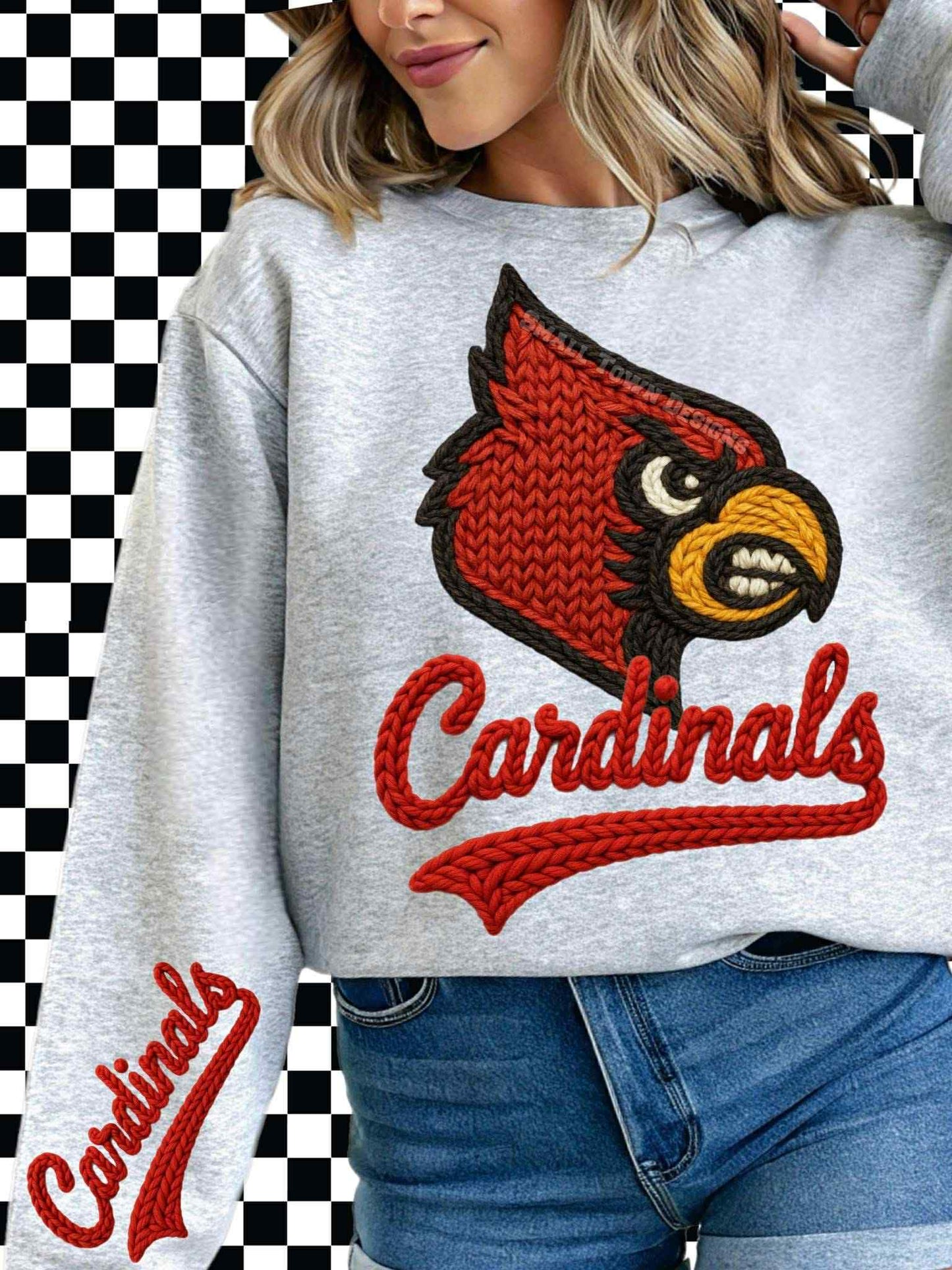 DTF Print - Faux Yarn C@rdinals