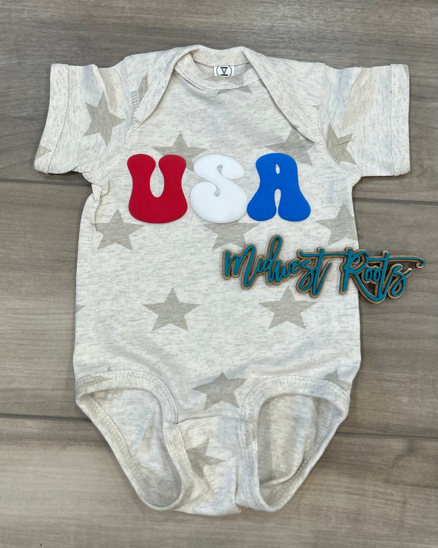 Kids USA Puff Print Top in Stars