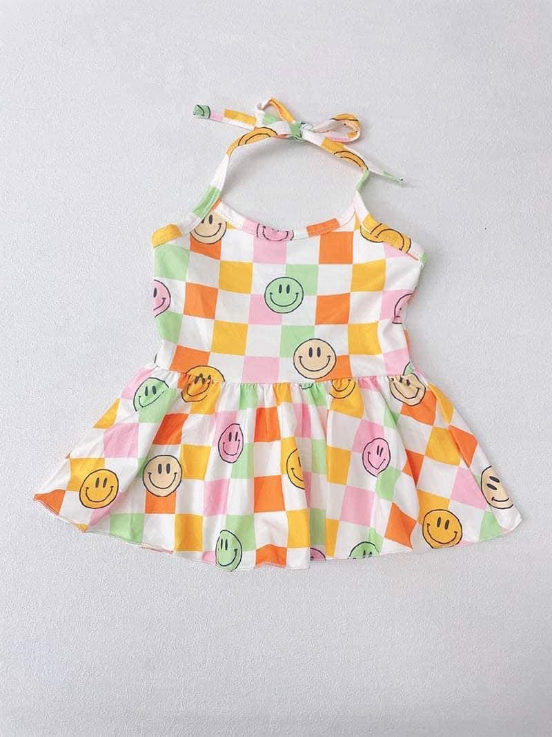 Girl's Printed Peplum Halter Tops ⭐️