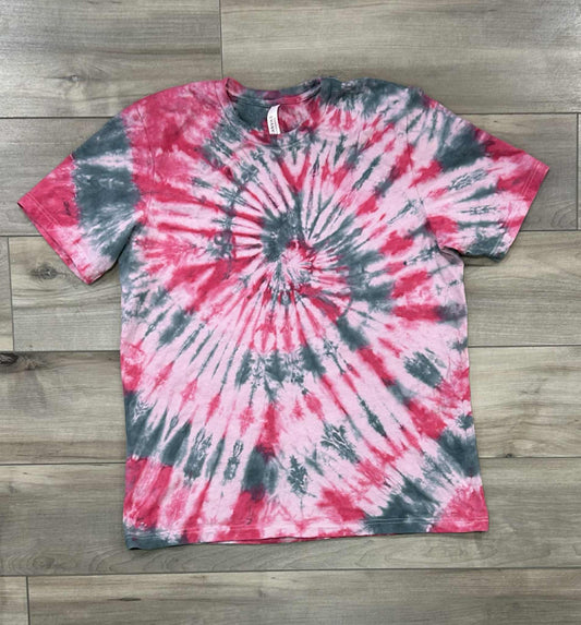 RTS Blank Red and Green Spiral Tie Dye Shirt XL