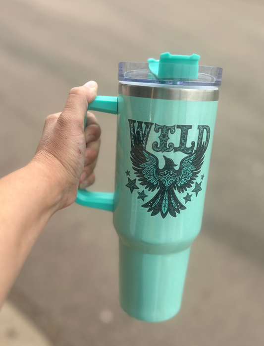 RTS 40oz Wold Teal Shimmer Tumbler