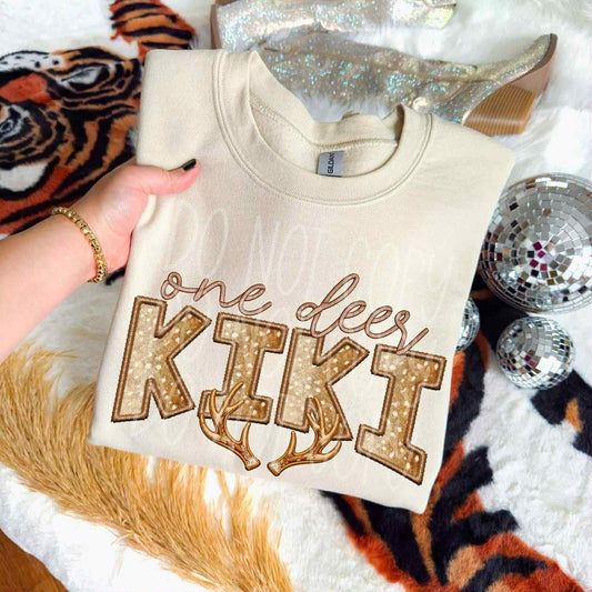 WS Completed Top Faux Embroidered One Deer Kiki