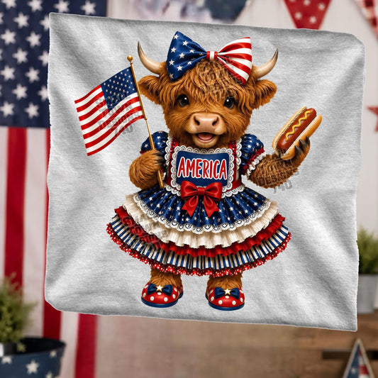 America Highland Cow Top