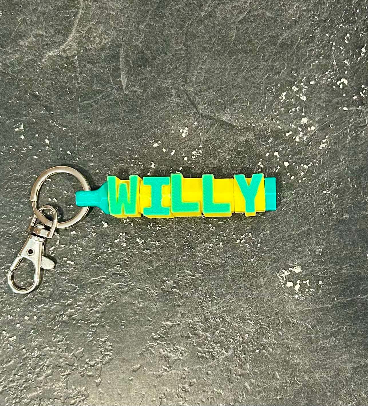 3D Printed Fidget Name Keychain