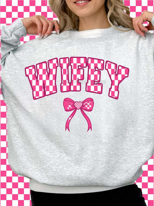 WS Completed Top Pink Checkered Wifey